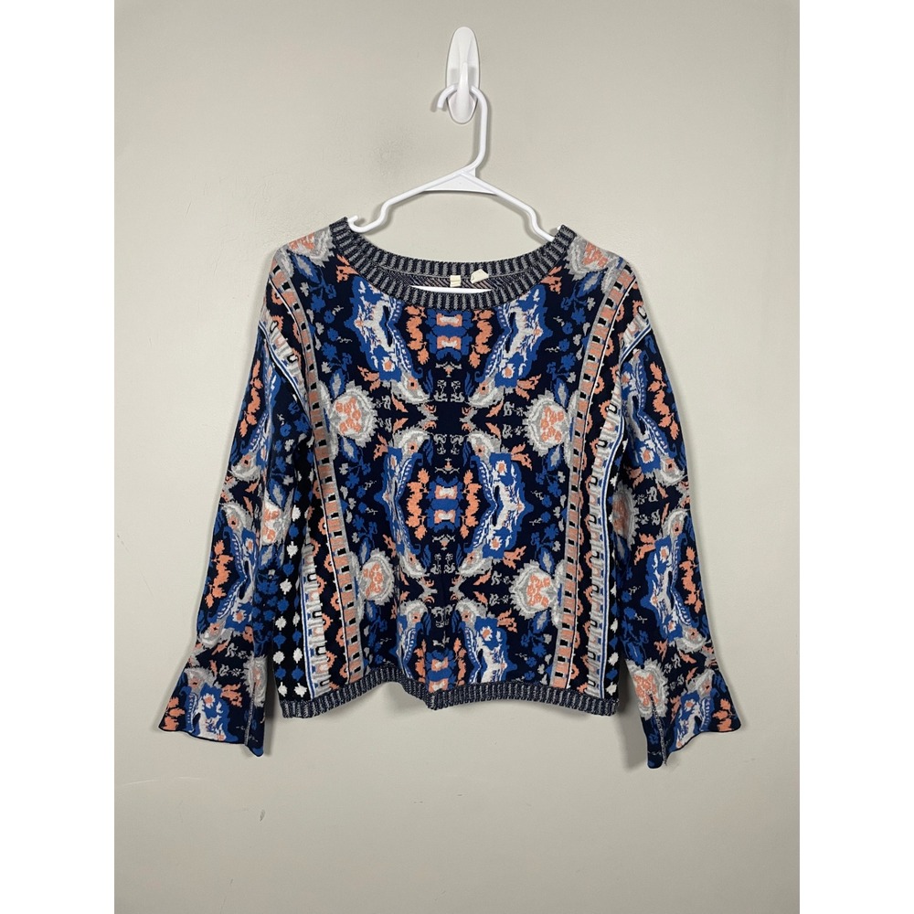 Anthropologie Moth Cabine Pullover Sweater Size Medium Fall Cozy Knit Boho